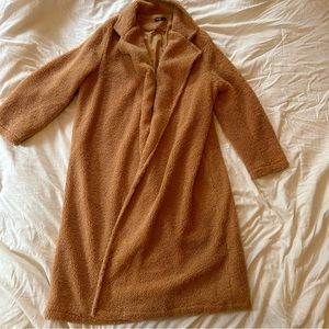 Shein curvy long fleece “trench coat” style